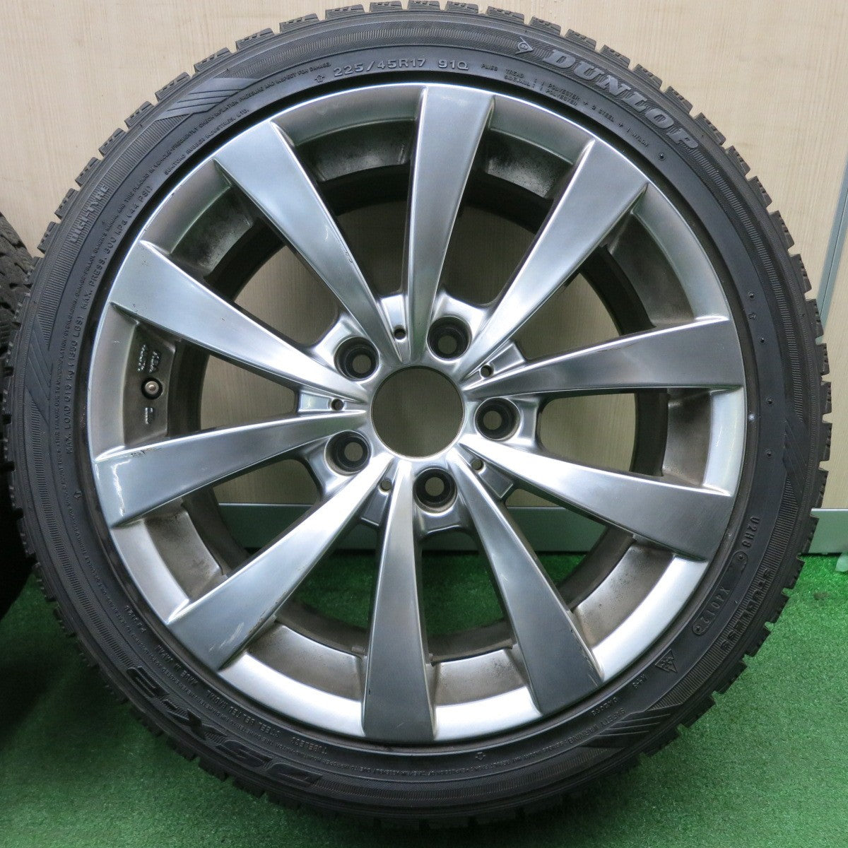 *送料無料* バリ溝！8.5分★BMW 等 MOTEC 阿部商会 225/45R17 スタッドレス ダンロップ DSX-2 モーテック 17インチ PCD120/5H★4040311NJス