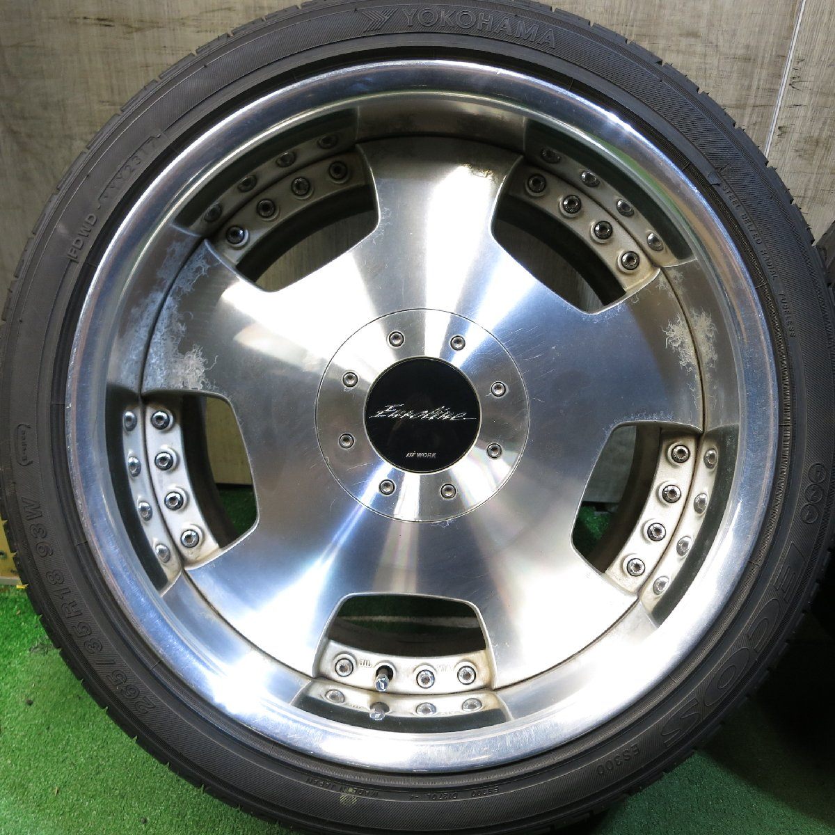 *送料無料* 4本価格★WORK Euroline 235/40R18 265/35R18 ヨコハマ DNA エコス ES300 ワーク ユーロライン 18インチ PCD114.3★3042609Hノ