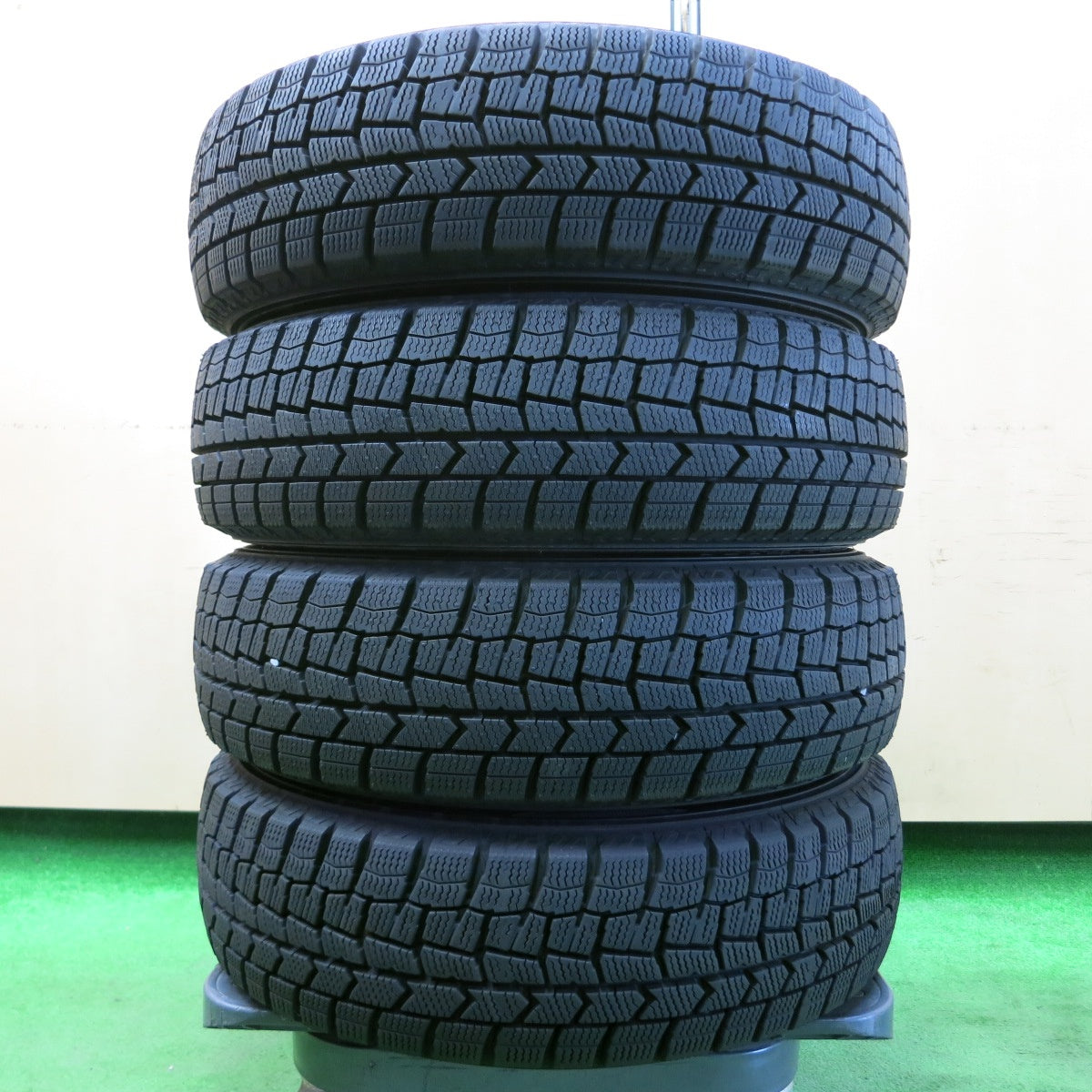 *送料無料* バリ溝！21年！ほぼ10分★スタッドレス 155/65R13 ダンロップ ウインターマックス WM02 スチール ホイール 13インチ  PCD100/4H★4041706イス