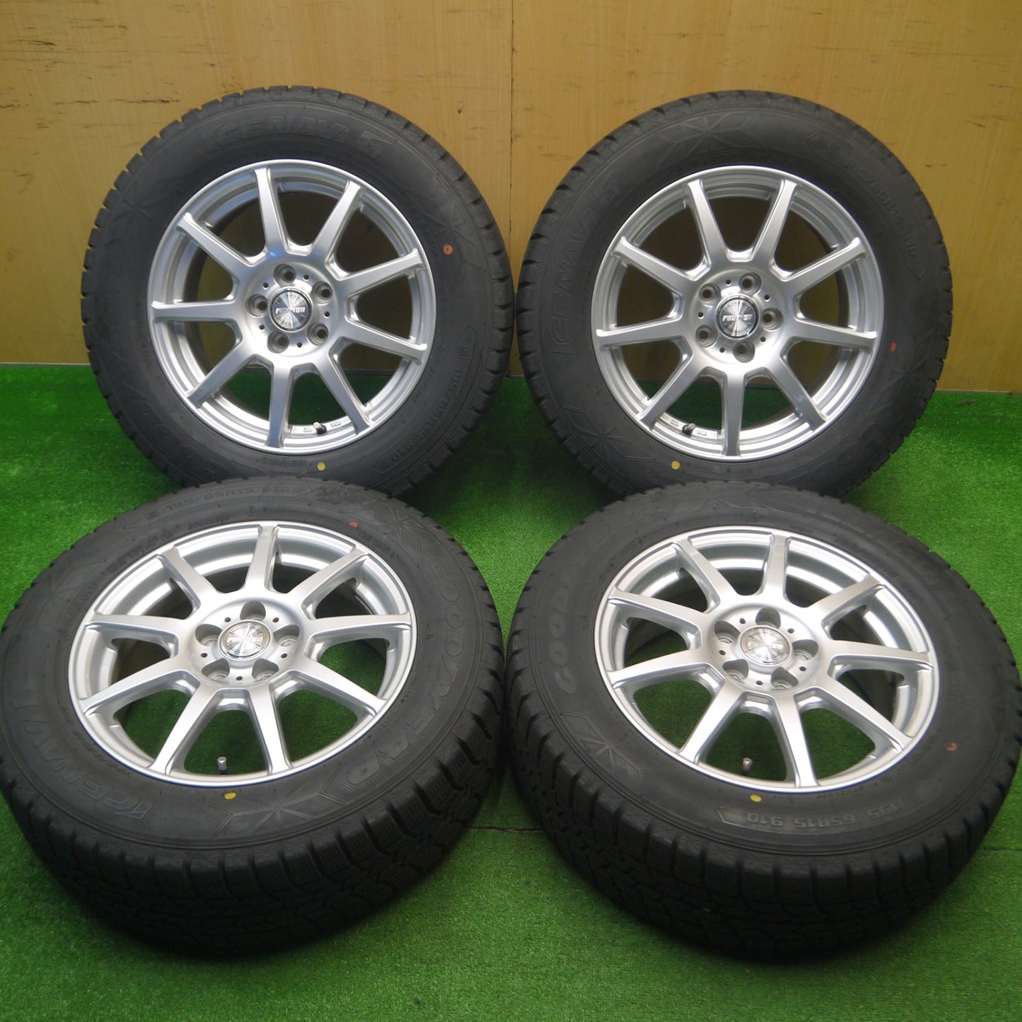 [送料無料] バリ溝！20年！キレイ！9分★プリウス 等 195/65R15 スタッドレス グッドイヤー アイスナビ6 ravrion ラブリオン 15インチ PCD100/5H★4110802Hス