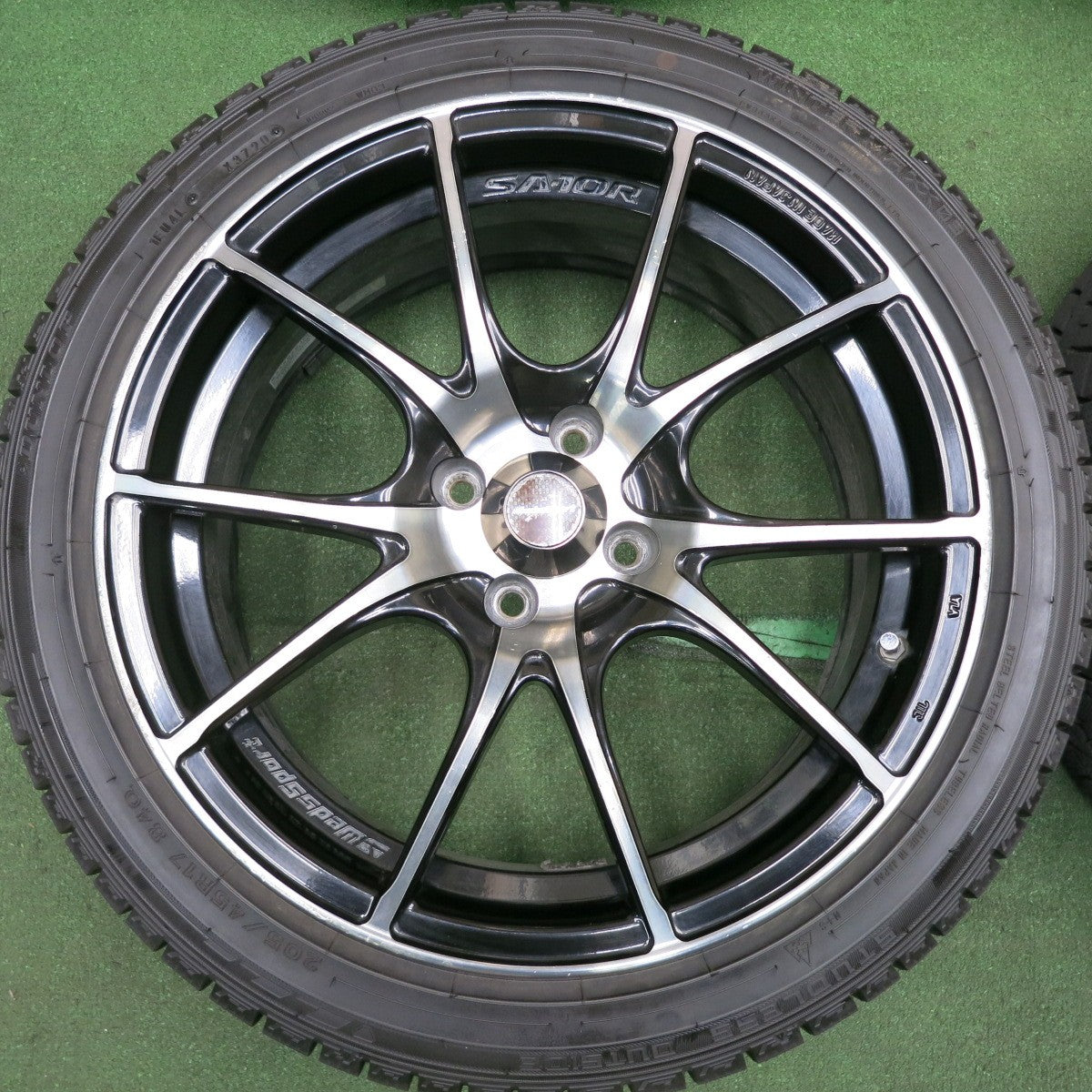 *送料無料* バリ溝！20年！9.5分★Weds Sport SA-10R スタッドレス 205/45R17 ダンロップ ウインターマックス03 ウェッズスポーツ PCD100/4H★4033002HAス