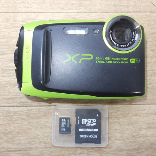 [送料無料] ★富士フイルム FUJIFILM デジタルカメラ FinePix XP120　GREEN HOUSE microSD 2GB 付★
