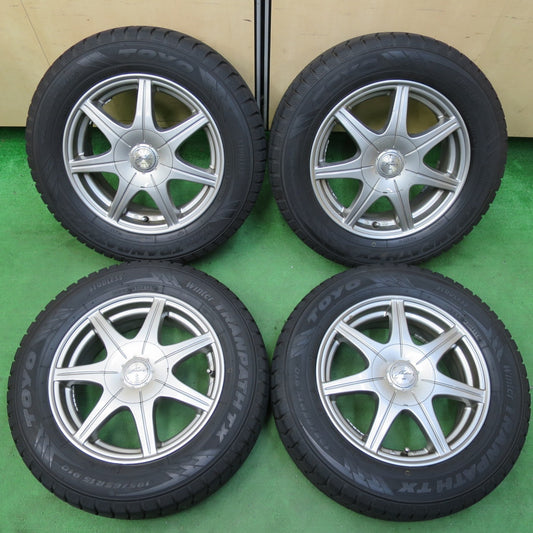 *送料無料* バリ溝！8.5分★スタッドレス 195/65R15 トーヨー ウインター トランパス TX JOKER ジョーカー PCD100 114.3/5H マルチ★4090502イス