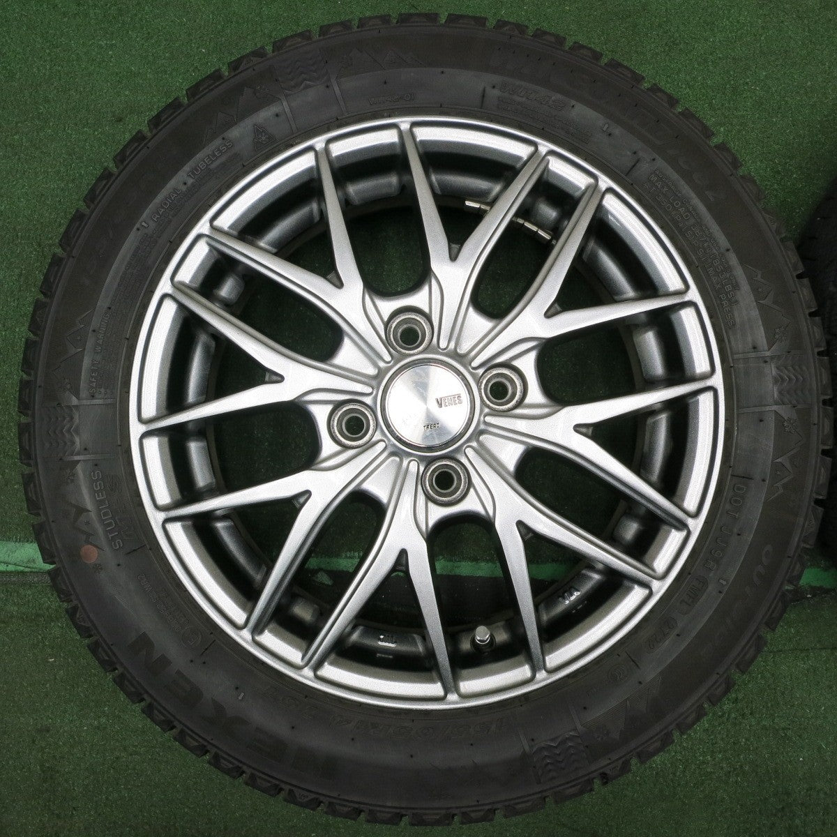 *送料無料* バリ溝！22年！キレイ！9分★スタッドレス 155/65R14 ネクセン ウィンガード アイス2 VENES TREAD 14インチ PCD100/4H★4032902NJス