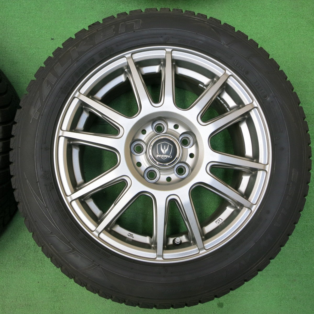 *送料無料* バリ溝！キレイ！9分★スタッドレス 185/60R15 ファルケン エスピア W-ACE INVERNO インヴェルノ 15インチ PCD100/5H★4050110イス