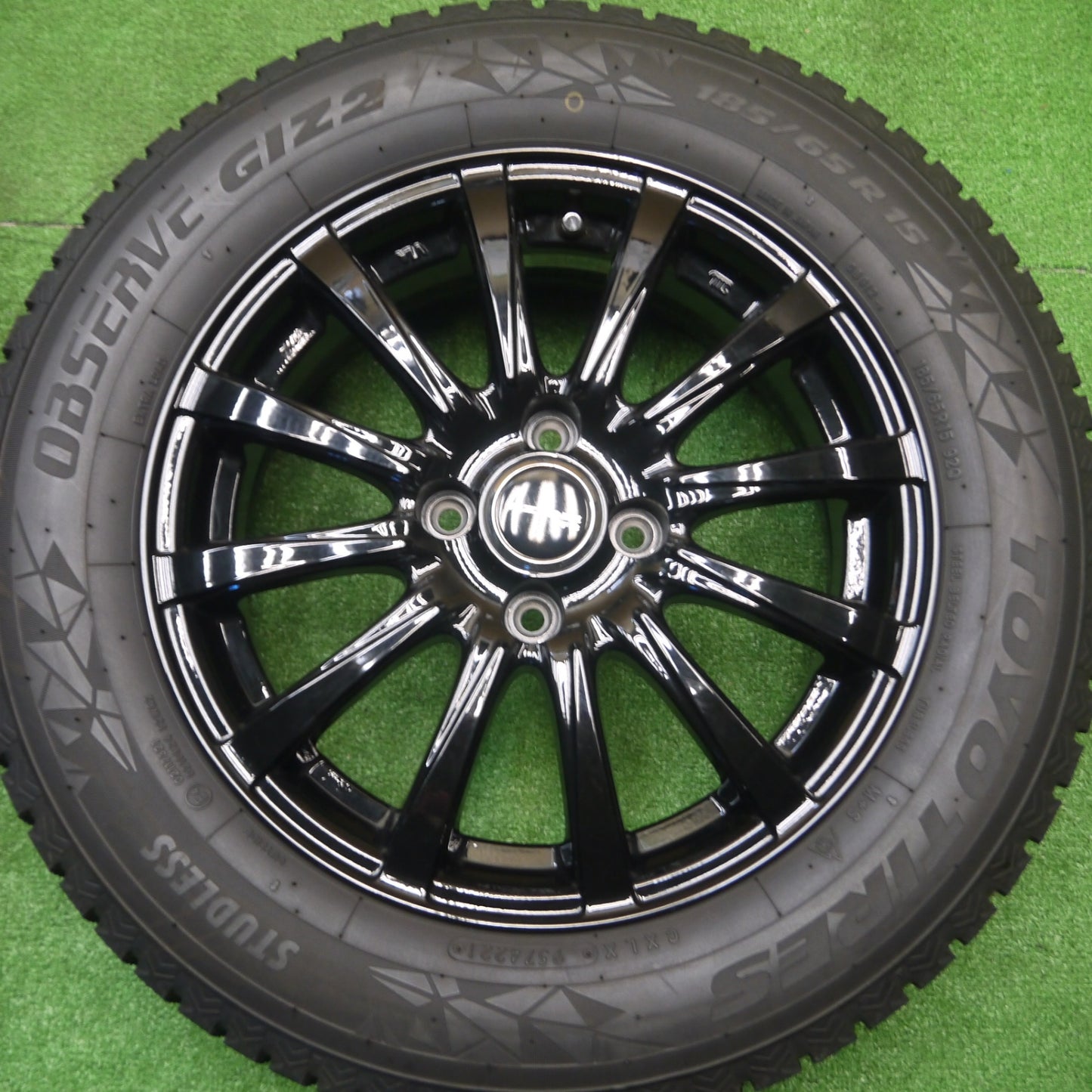 [送料無料] バリ溝！21年！キレイ！9.5分★スタッドレス 185/65R15 トーヨー オブザーブ GIZ2 AZANE FB 15インチ PCD100/4H★4093003Hス