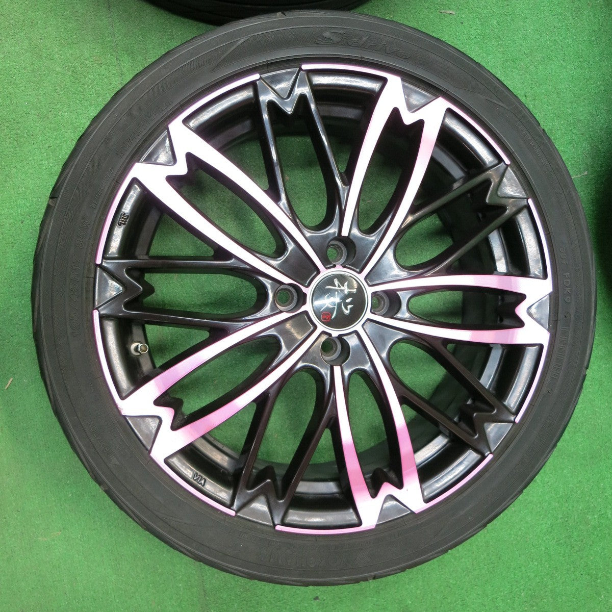 *送料無料* 4本価格★和道 桜 5分咲き 195/45R17 ヨコハマ S.drive 17インチ PCD100/4H★4050803ナノ