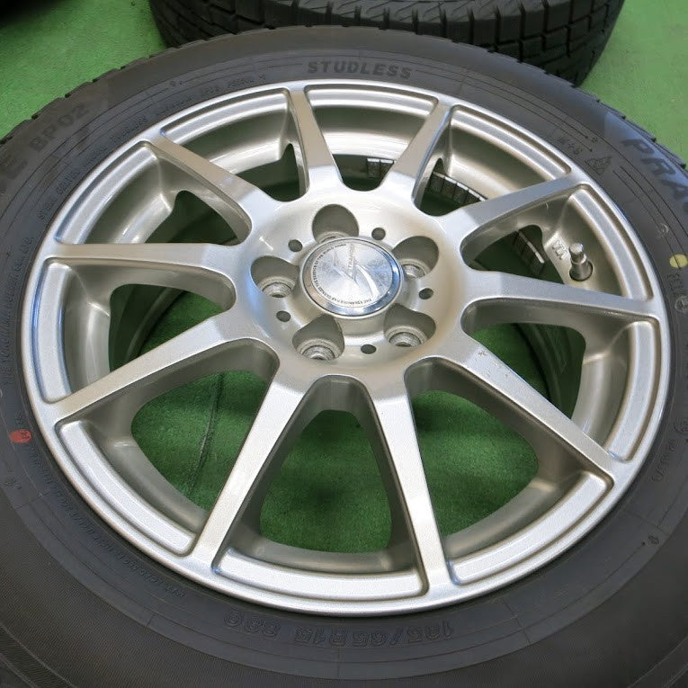 *送料無料* 超バリ溝！23年！ほぼ10分★スタッドレス 185/65R15 プラクティバ アイス BP02 STRANGER ストレンジャー 15インチ PCD100/5H★4051403イス