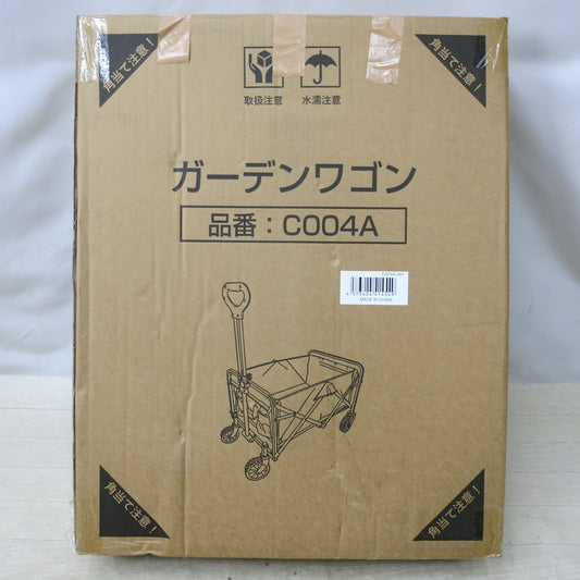 [送料無料] 未使用◆ガーデンワゴン キャリーワゴン C004A 折りたたみ式 4輪 耐荷重80kg アウトドア ホワイト◆