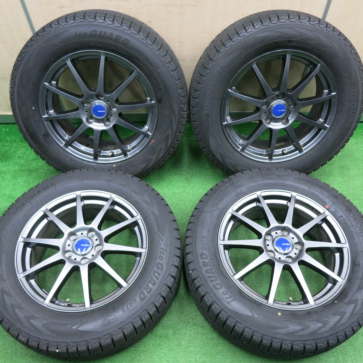 [送料無料] バリ溝！22年！キレイ！9分★スタッドレス 225/65R17 ヨコハマ アイスガード G075 WINNERS ウィナーズ 17インチ PCD114.3/5H★4110905NJス