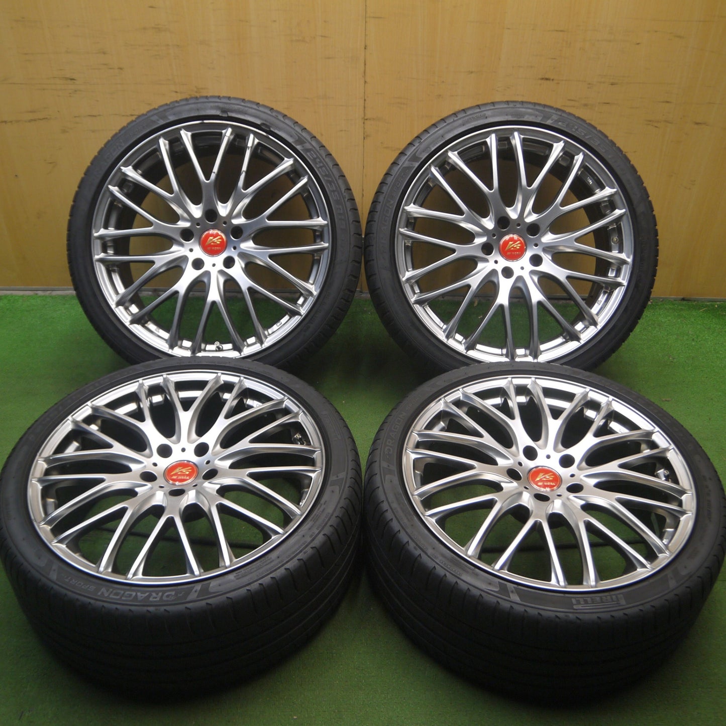 *送料無料* 4本価格★Lehrmeister PREMIX GRAPPA 245/35R19 ピレリ ドラゴン スポーツ TM レアマイスター PCD114.3/5H★4042310Hノ