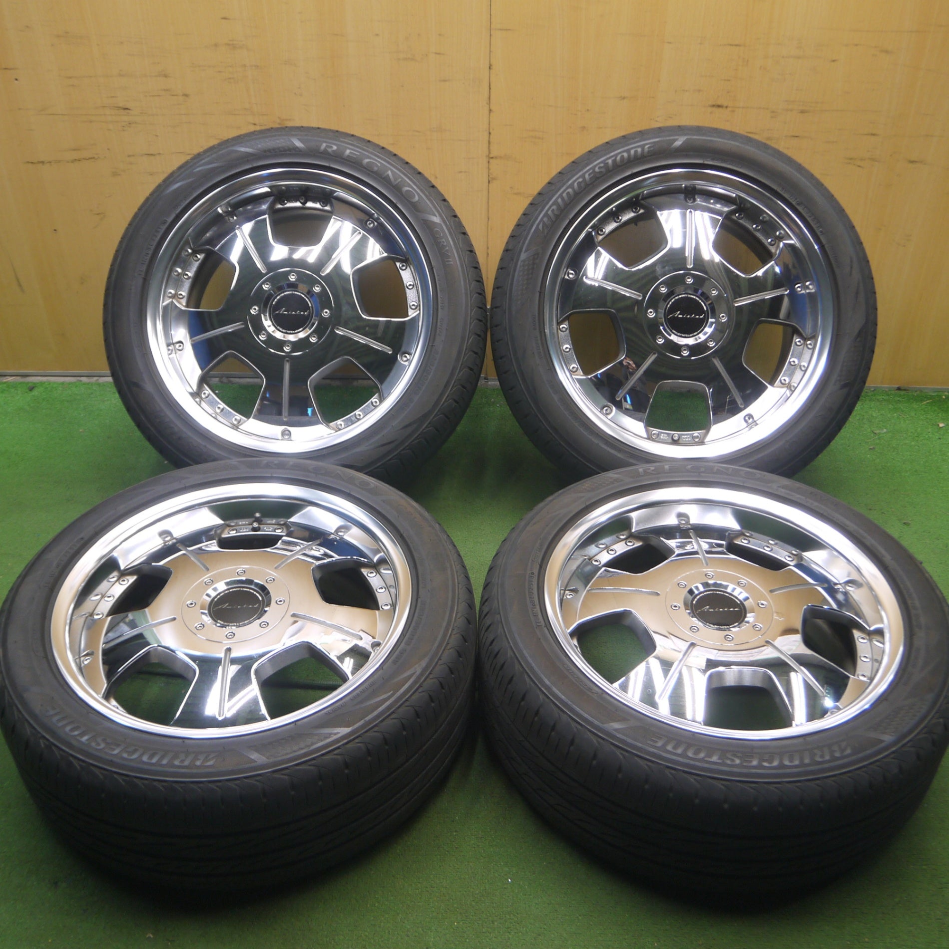 *送料無料* バリ溝！9分★Amistad Grace 225/50R18 ブリヂストン レグノ GRV2 アミスタット 18インチ  PCD114.3/5H★4050110Hノ