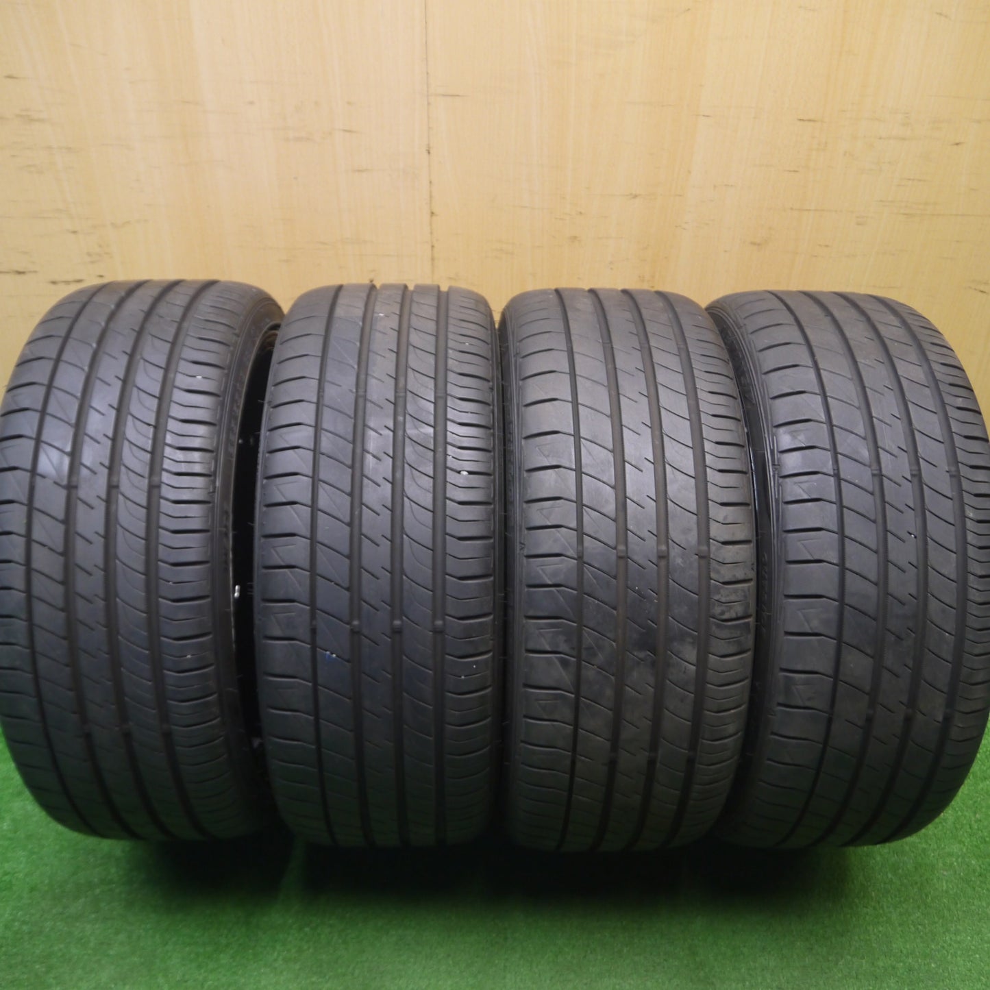 [送料無料] バリ溝!21年! キレイ! 9分★レクサス等 Leyseen PRAVA 9M 225/35R19 ダンロップ ルマン5 レイシーン PCD114.3/5H★4092704Hノ