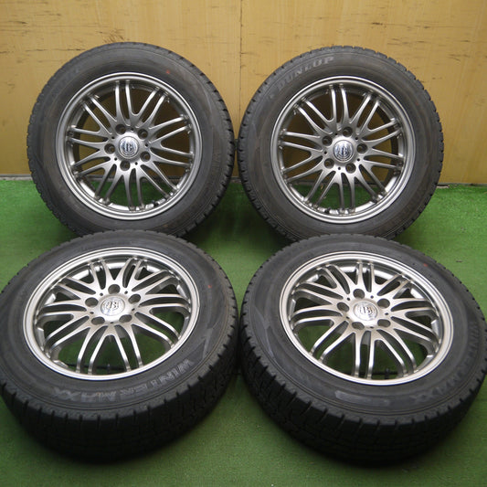 *送料無料* バリ溝！9.5分★スタッドレス 195/60R16 ダンロップ ウインターマックス WM02 BRANDLE-LINE ブランドルライン PCD114.3/5H★4042307Hス