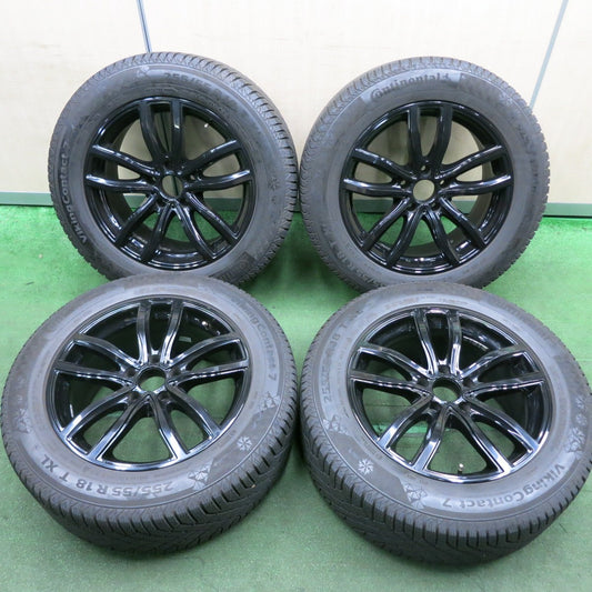 *送料無料* バリ溝！9分★BMW 等 MAK 255/55R18 スタッドレス コンチネンタル バイキング コンタクト7 18インチ PCD120/5H★4053106HAス