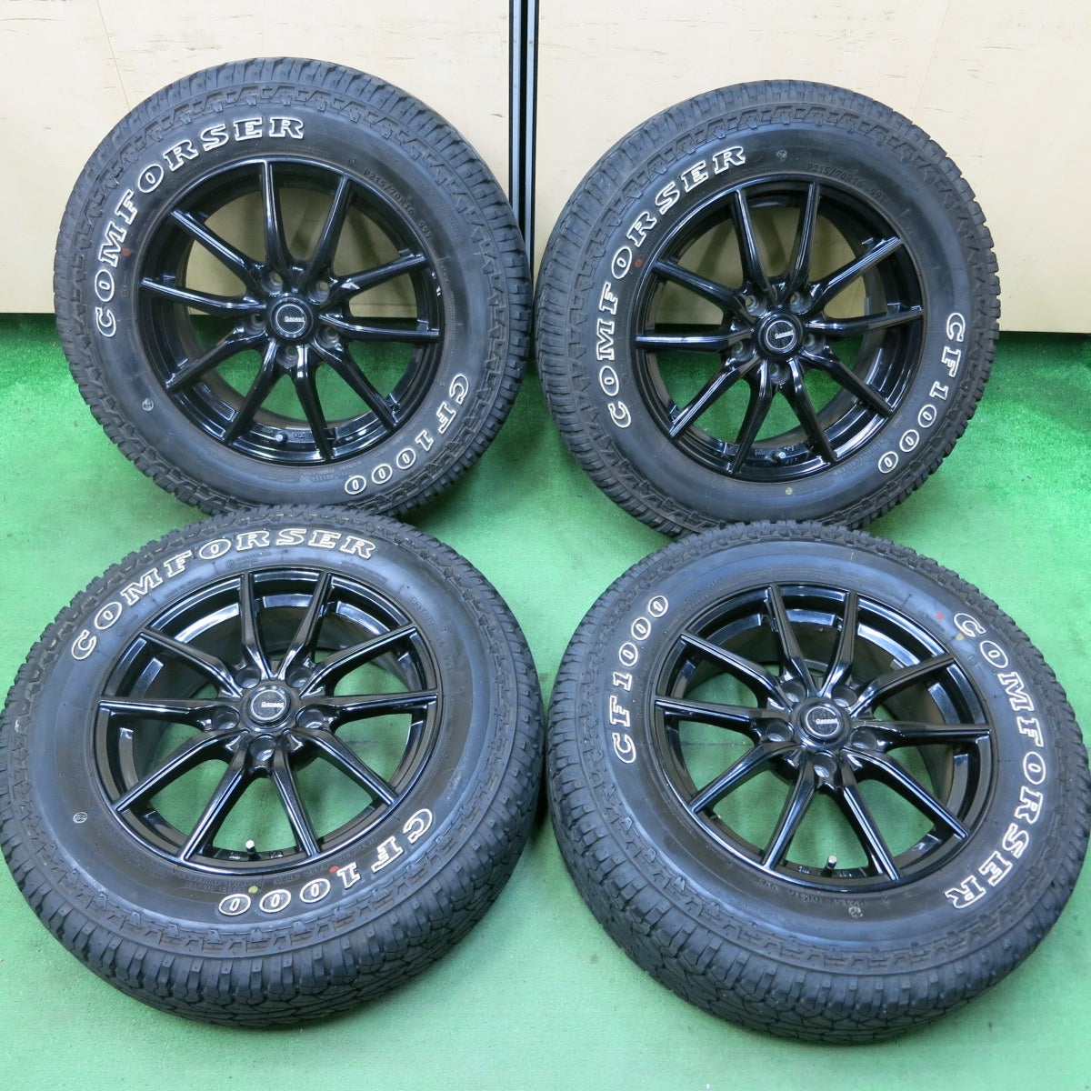 [送料無料] バリ溝！20年！9.5分★215/70R16 COMFORSER CF1000 ホワイトレター G.Speed Gスピード コンフォーサー PCD114.3/5H★4101806SYノ