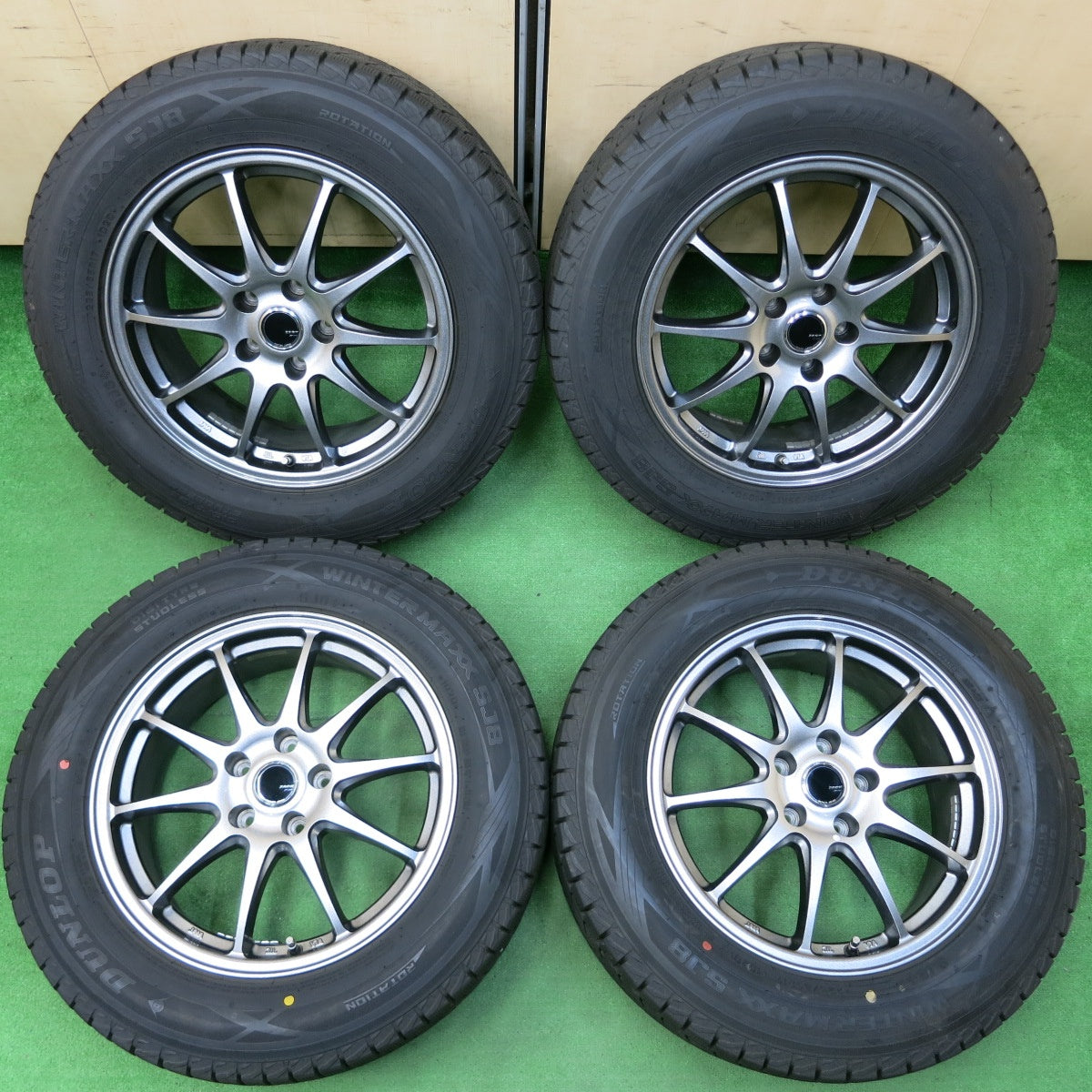 *送料無料* バリ溝！21年！綺麗！9.5分★スタッドレス 225/65R17 ダンロップ ウインターマックス SJ8 ZACK JP-202 MONZA ザック PCD114.3/5H★4050104イス