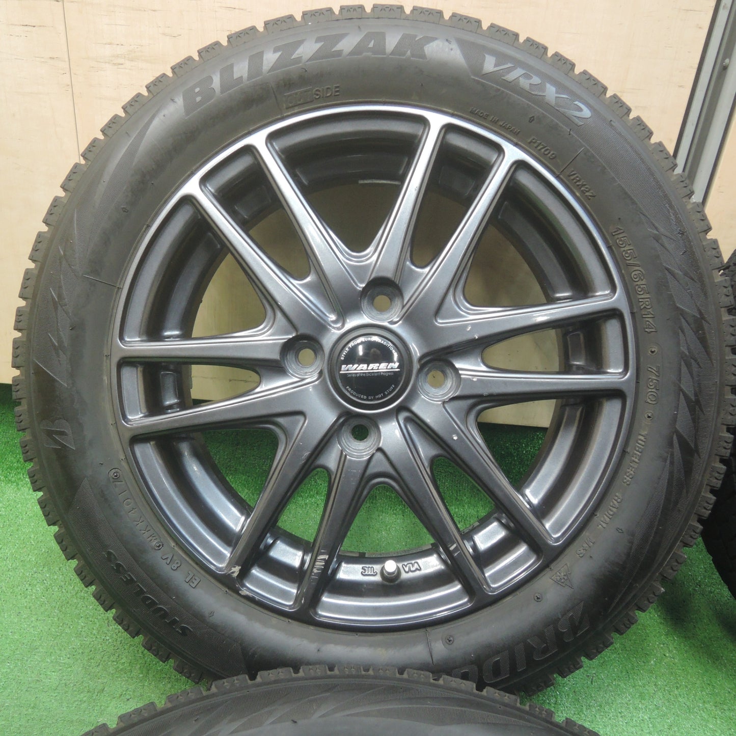 *送料無料* 4本価格★スタッドレス 155/65R14 ブリヂストン ブリザック VRX2 WAREN ヴァーレン 14インチ PCD100/4H★4032012SYス