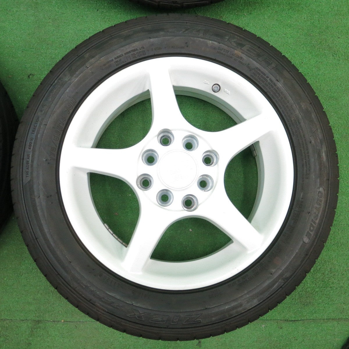 *送料無料* タイヤ未使用！20年★Modex 土屋圭市 モデル 175/60R14 ファルケン ジークス ZE912 14インチ PCD100 114.3/4H マルチ★4051005ナノ