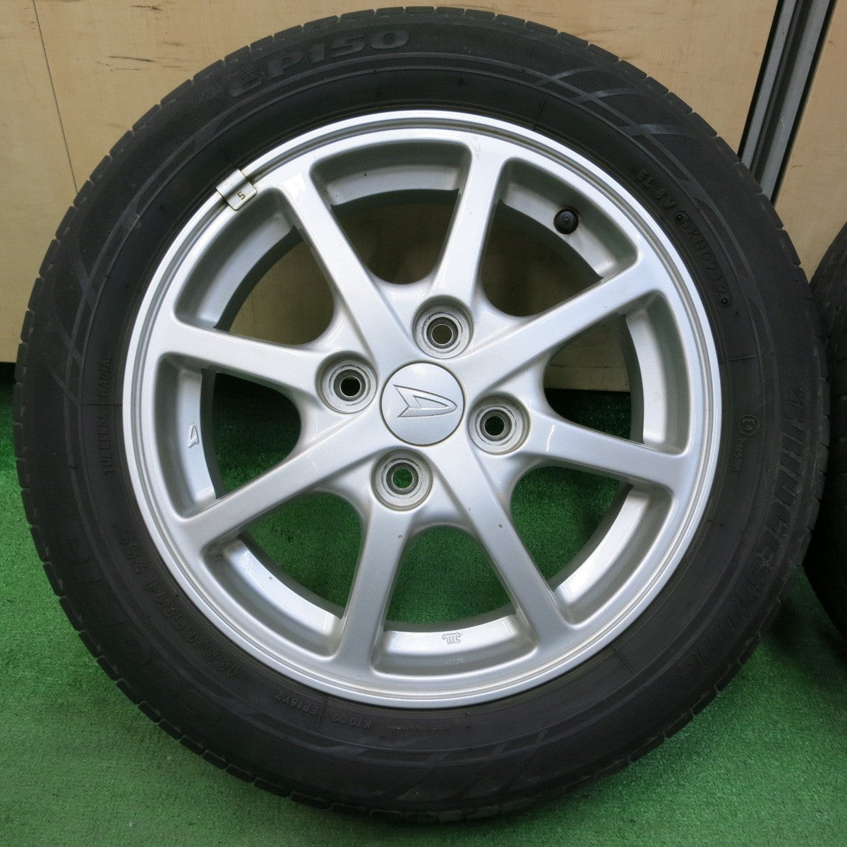 *送料無料* 4本価格★ダイハツ ムーヴ カスタム LA100S 純正 155/65R14 ブリヂストン エコピア EP150 14インチ PCD100/4H★4050210イノ