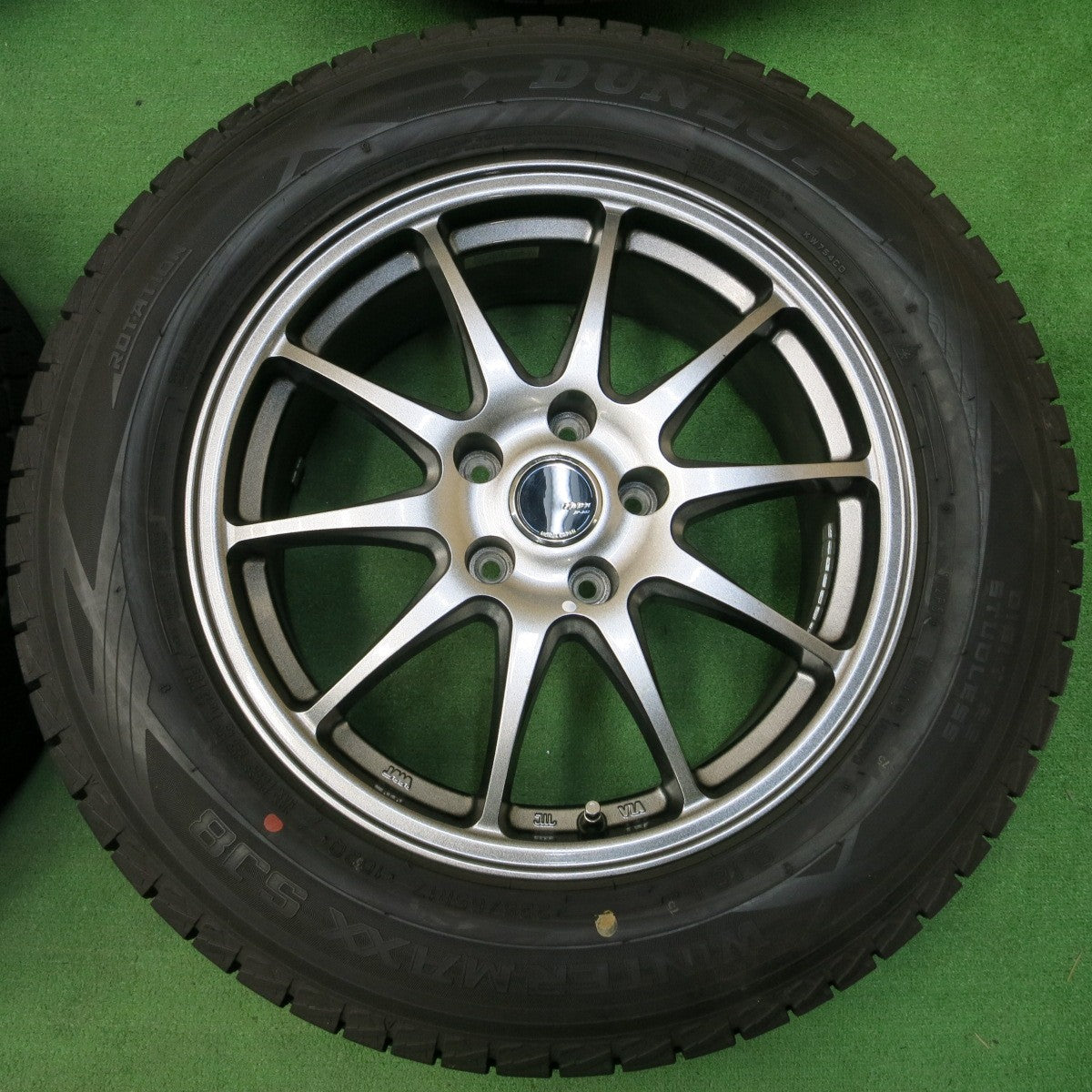 *送料無料* バリ溝！21年！綺麗！9.5分★スタッドレス 225/65R17 ダンロップ ウインターマックス SJ8 ZACK JP-202 MONZA ザック PCD114.3/5H★4050104イス