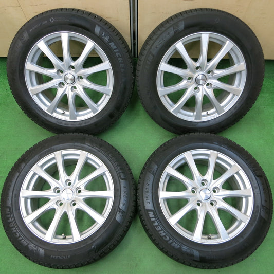 *送料無料* バリ溝！キレイ！9分★スタッドレス 215/60R17 ミシュラン X-ICE3+ ravrion RS01 ラブリオン 17インチ PCD114.3/5H★4052306イス