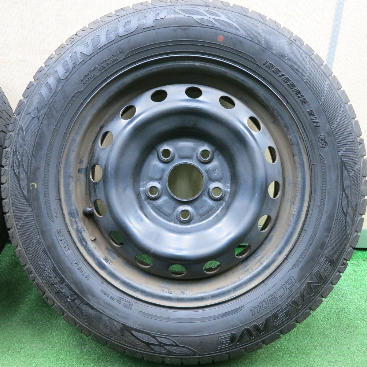 *送料無料* バリ溝！23年！ほぼ10分★195/65R15 ダンロップ エナセーブ EC204 スチール ホイール 15インチ PCD114.3/5H★4050803HAノ