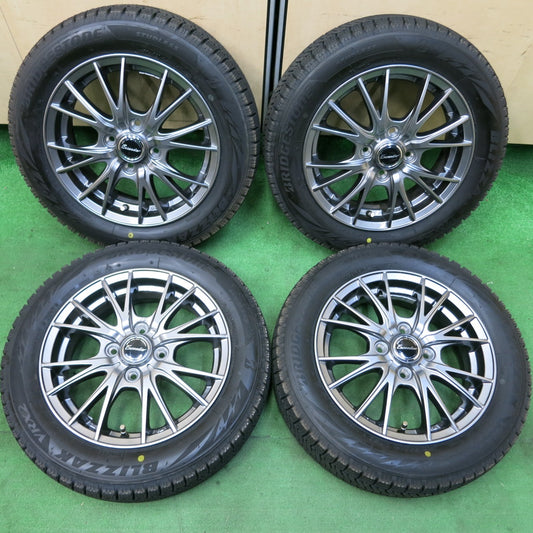 *送料無料* バリ溝！キレイ！ほぼ10分★スタッドレス 155/65R14 ブリヂストン ブリザック VRX2 Exceeder エクシーダー 14インチ PCD100/4H★4072505SYス