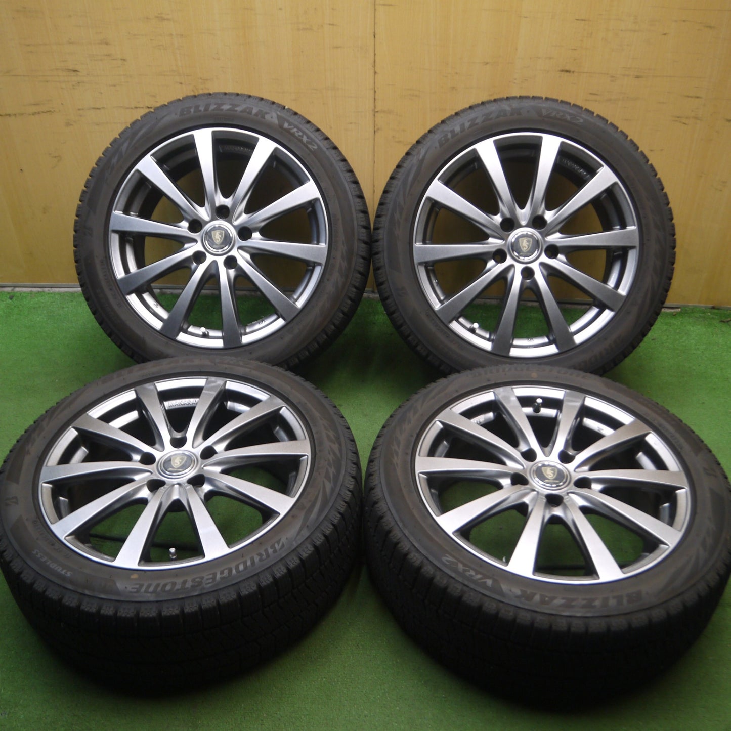 *送料無料* バリ溝！22年！キレイ！9.5分★スタッドレス 215/50R17 ブリヂストン ブリザック VRX2 MANARAY SPORT マナレイ PCD114.3/5H★4070106Hス