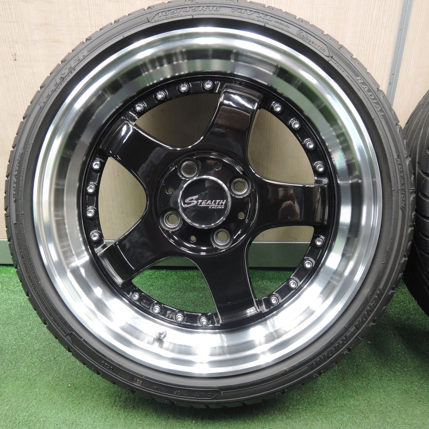 *送料無料* キレイ！20年★軽サイズ STEALTH RACING 165/45R16 ケンダ ラジアル カイザー ステルスレーシング 16インチ PCD100/4H★4031203NJノ