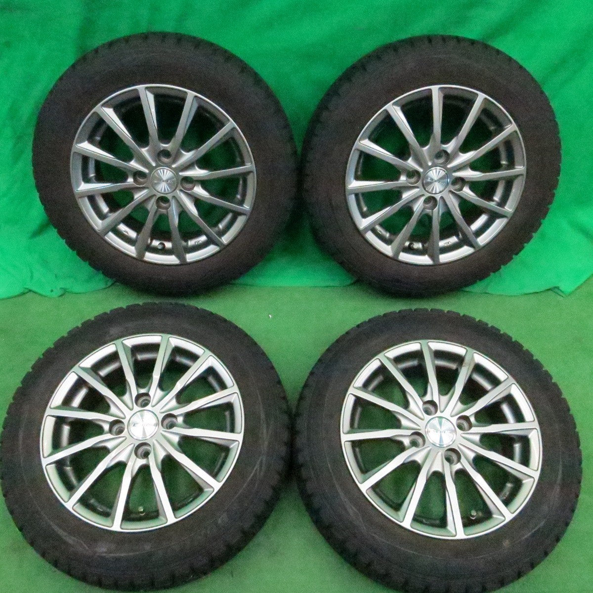 *送料無料* バリ溝！綺麗！9分★スタッドレス 165/65R14 ダンロップ ウインターマックス WM01 LEBEN レーベン 14インチ PCD100/4H★4050303ナス