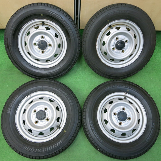 *送料無料* キレイ！20年★スタッドレス 145/80R12 ブリヂストン W300 ・JECT・ スチール ホイール 12インチ PCD100/4H★4042917イス