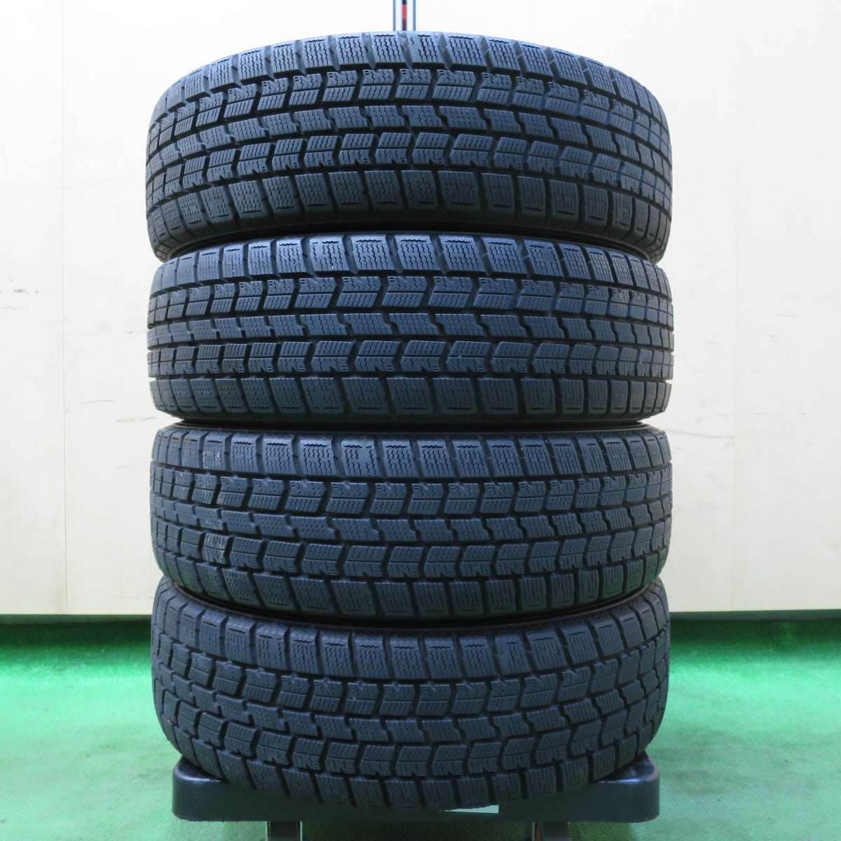 [送料無料] バリ溝！20年！キレイ！9分★スタッドレス 165/55R15 グッドイヤー アイスナビ7 SMACK ENKEI スマック エンケイ 軽自動車 PCD100/4H★4101606イス