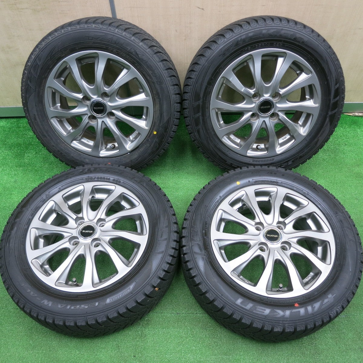 [送料無料] 超バリ溝！ほぼ10分★スタッドレス 175/65R14 ファルケン エスピア W-ACE BALMINUM バルミナ 14インチ PCD100/4H★4112801HAス