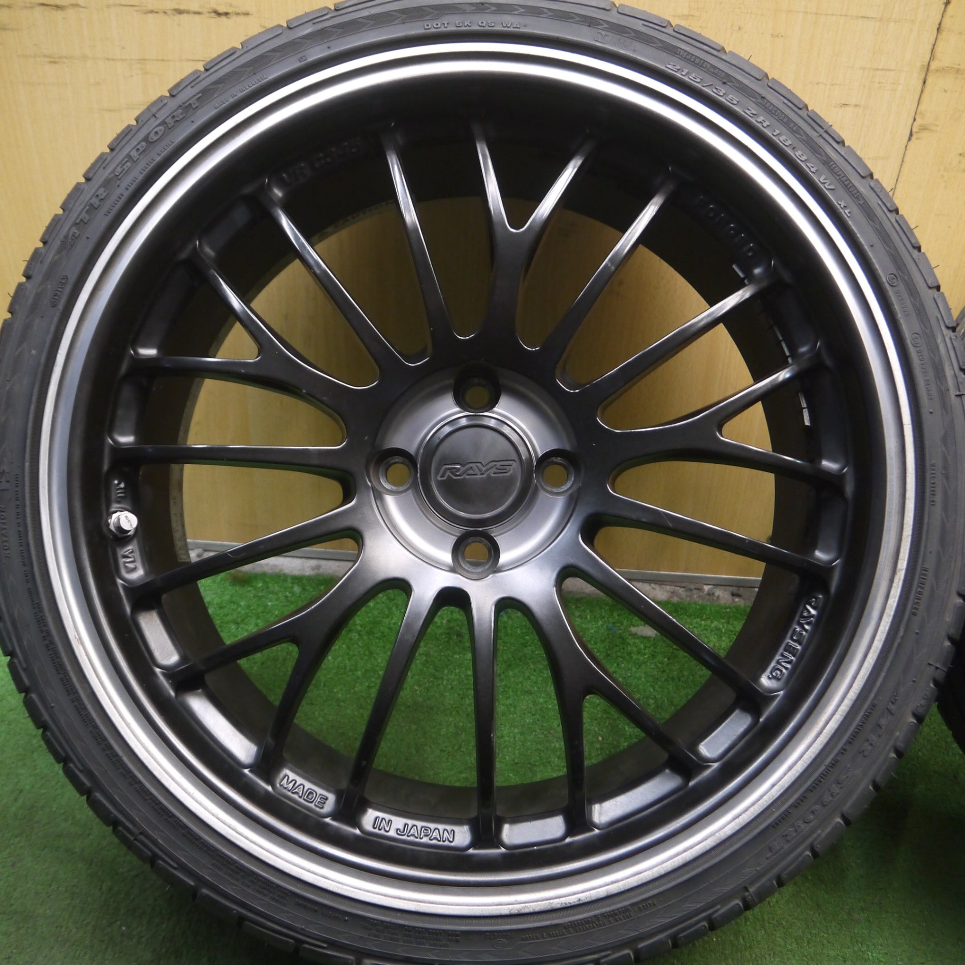 *送料無料* バリ溝！キレイ！9.5分★アバルト等 RAYS C345 PRIME 215/35R18 ATR SPORT レイズ 18インチ  PCD98/4H★4030404Hノ