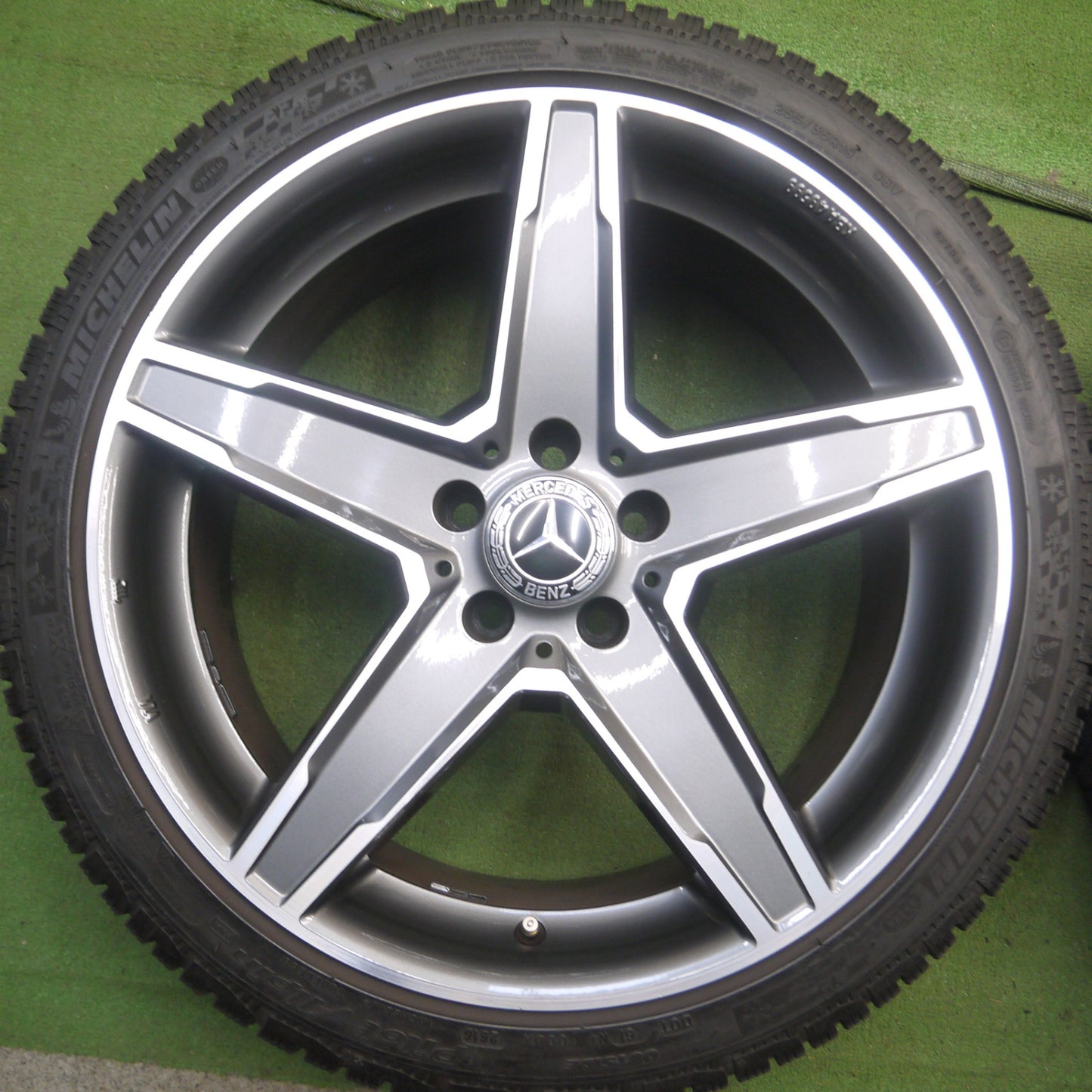 *送料無料* バリ溝！キレイ！8.5分★ベンツ等 MAK STERNA 255/35R19 285/30R19 スタッドレス ミシュラン パイロット アルペン 19インチ PCD112/5H★4032508Hス