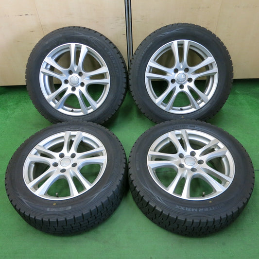 *送料無料* 超バリ溝！ほぼ10分★スタッドレス 215/60R17 ダンロップ ウインターマックス WM01 EuroSpeed MANARAY SPORT PCD114.3/5H★4061102ナス