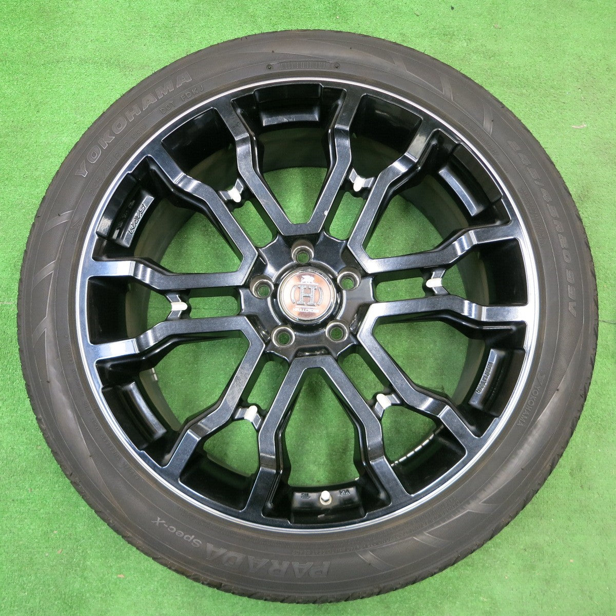 *送料無料* バリ溝！21年！綺麗！9.5分★RAYS HFULL CROSS SLEEKERS T6 245/45R20 ヨコハマ PARADA Spec-X レイズ フルクロス PCD114.3/5H★4060402ナノ