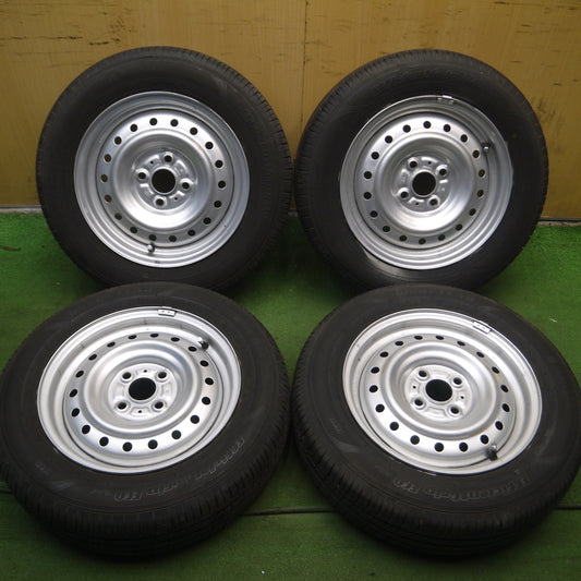 *送料無料* バリ溝！21年！綺麗！8.5分★165/70R14 グッドイヤー EfficientGrip ECO hybrid スチール ホイール 14インチ PCD100/4H★4071604Hノ