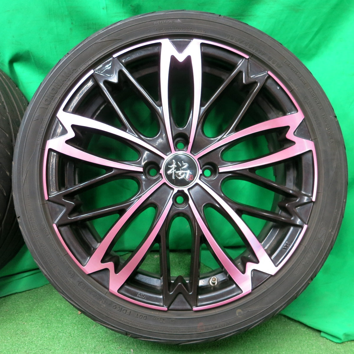 *送料無料* 4本価格★和道 桜 5分咲き 195/45R17 ヨコハマ S.drive 17インチ PCD100/4H★4050803ナノ