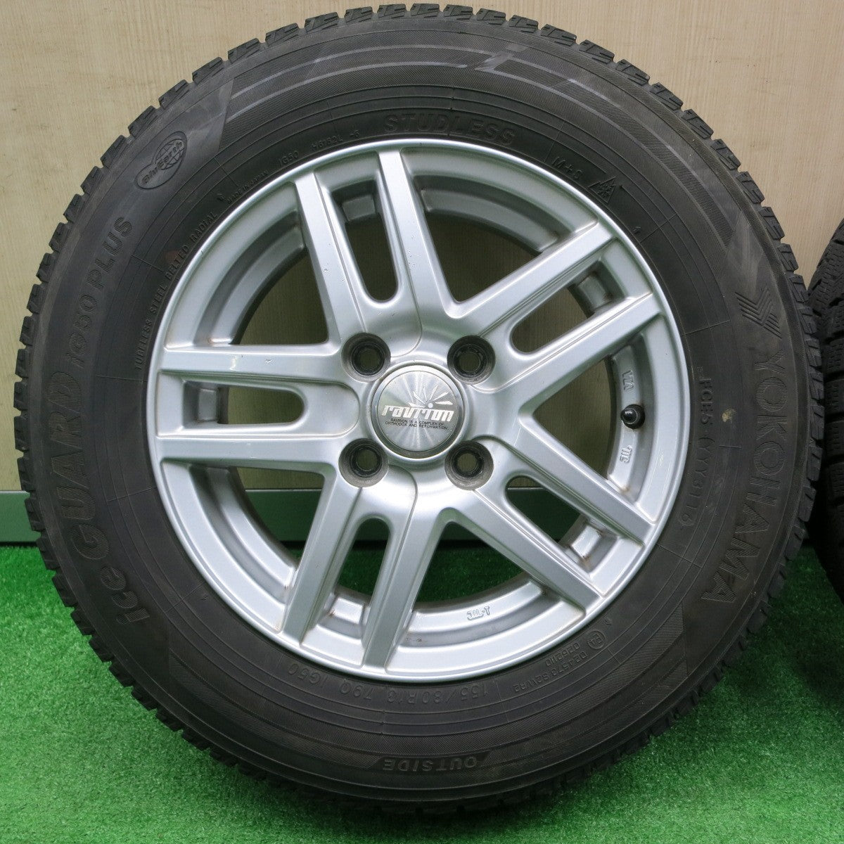 [送料無料] バリ溝！9分★スタッドレス 155/80R13 ヨコハマ アイスガード iG50 プラス ravrion ラブリオン 13インチ PCD100/4H★4100503NJス