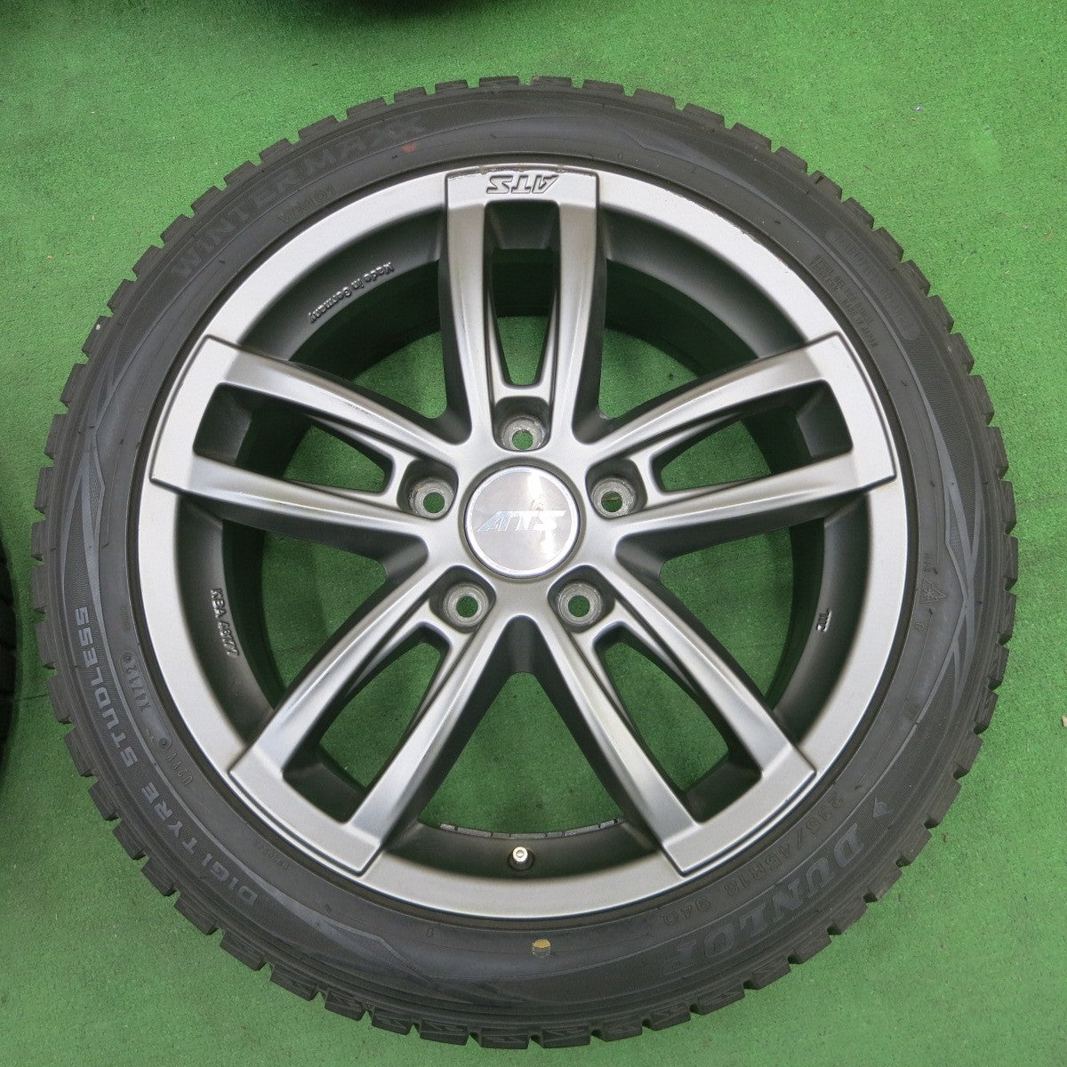 *送料無料* バリ溝！9分★ポルシェ 等 ATS 235/45R18 スタッドレス ダンロップ ウインターマックス WM01 18インチ PCD130/5H★4061801ナス