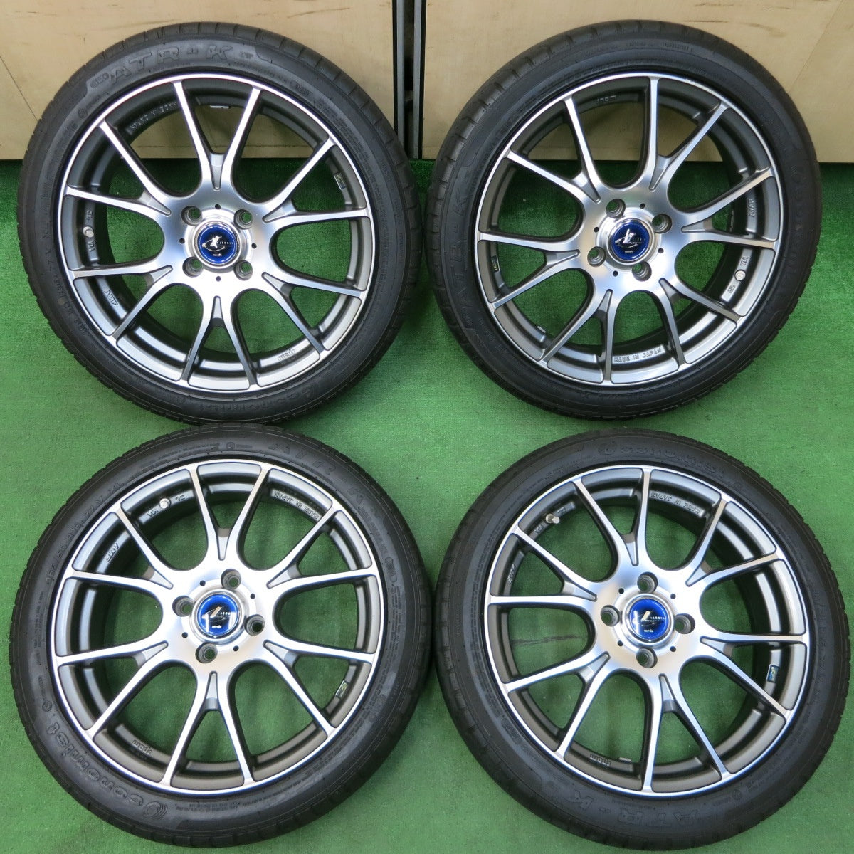 *送料無料* バリ溝！キレイ！8.5分★軽サイズ LEONIS AMF NAVIA02 165/50R16 エコノミスト ATR-K レオニス 16インチ PCD100/4H★4052301イノ