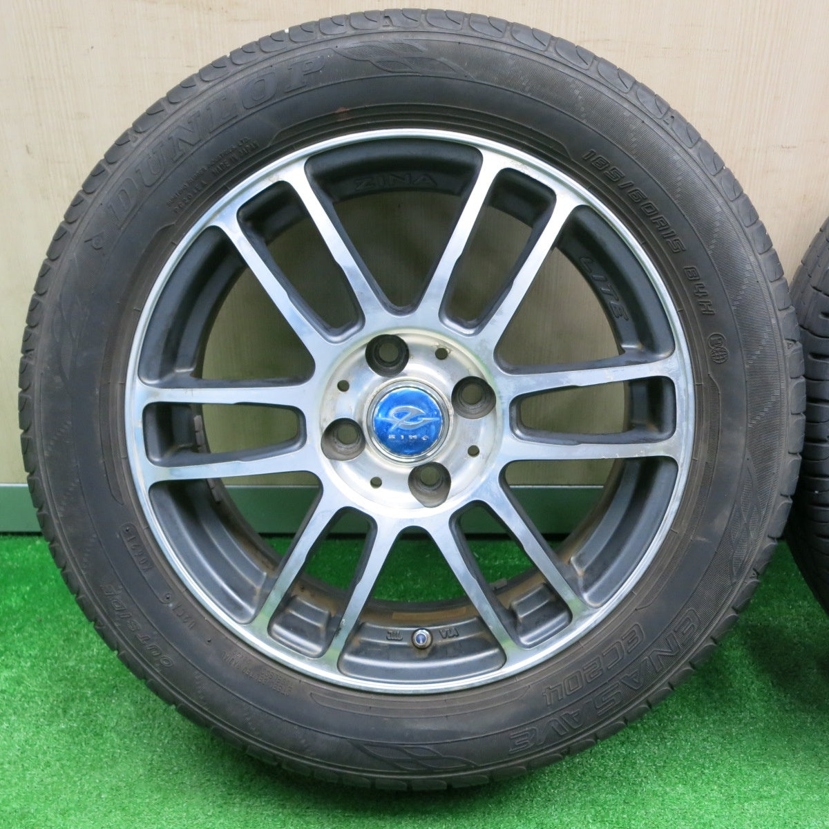 [送料無料] バリ溝！21年！9.5分★185/60R15 ダンロップ エナセーブ EC204 ZINA LITE ジーナ ライト 15インチ PCD100/4H★4093003NJノ