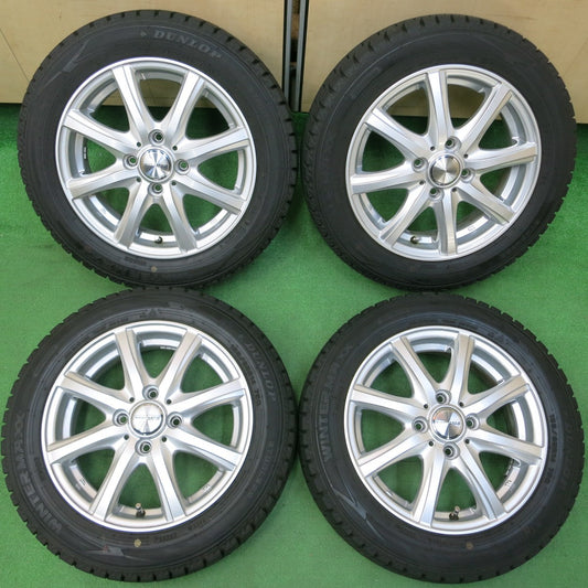 *送料無料* バリ溝！22年！綺麗！ほぼ10分★スタッドレス 155/65R14 ダンロップ ウインターマックス WM02 MACBES MB8 マクベス 14インチ PCD100/4H★4042504イス