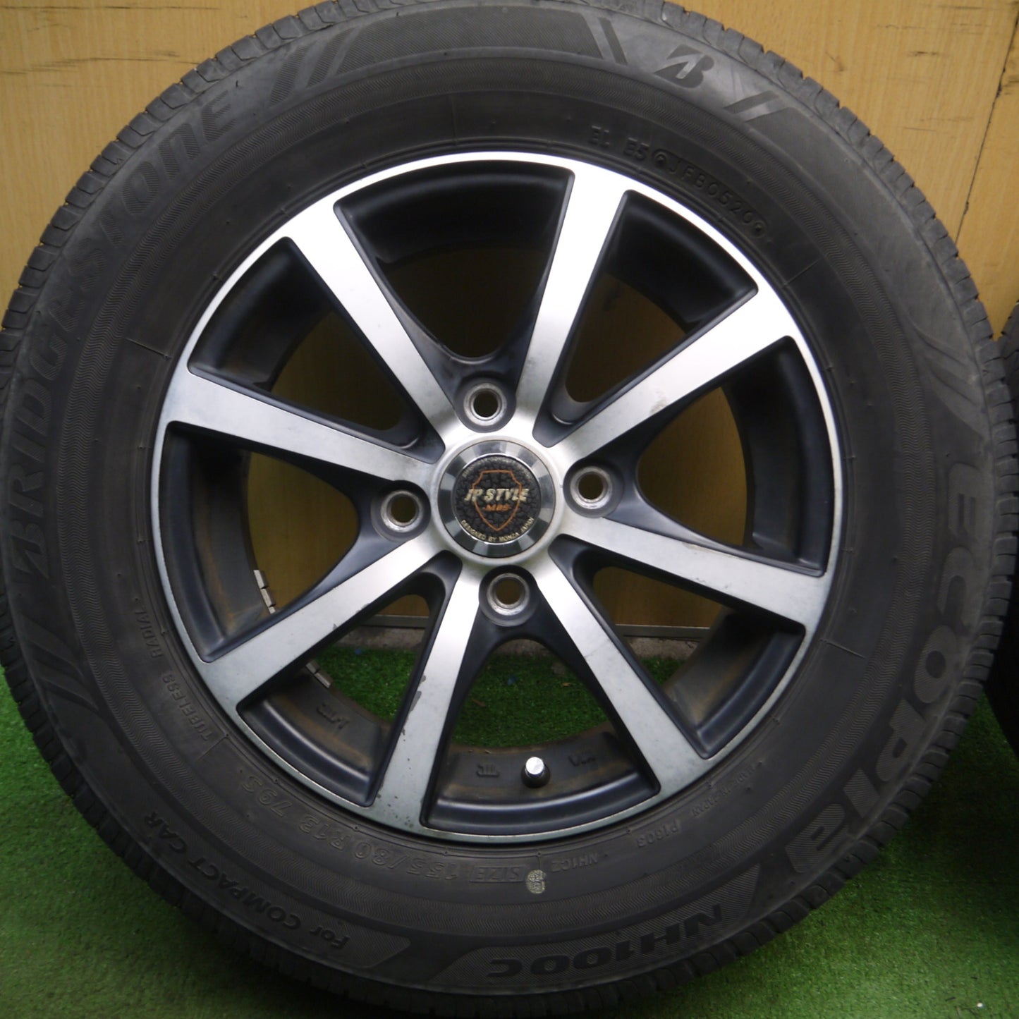 *送料無料* 4本価格★155/80R13 ブリヂストン エコピア NH100C JP STYLE MBS MONZA 13インチ PCD100/4H★4030808Hノ