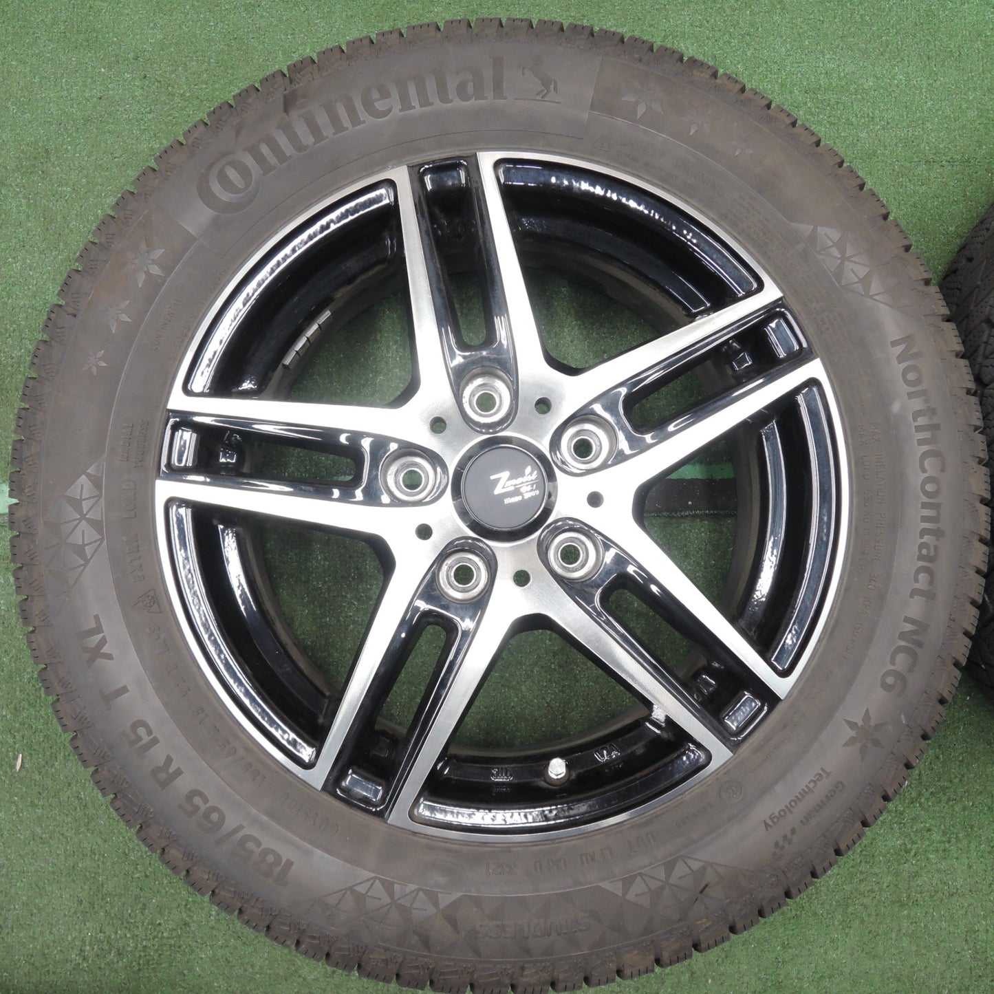 *送料無料* バリ溝！21年！キレイ！8.5分★スタッドレス 185/65R15 コンチネンタル ノースコンタクト NC6 Zmeist VS-1 PCD114.3/5H★4022304NJス