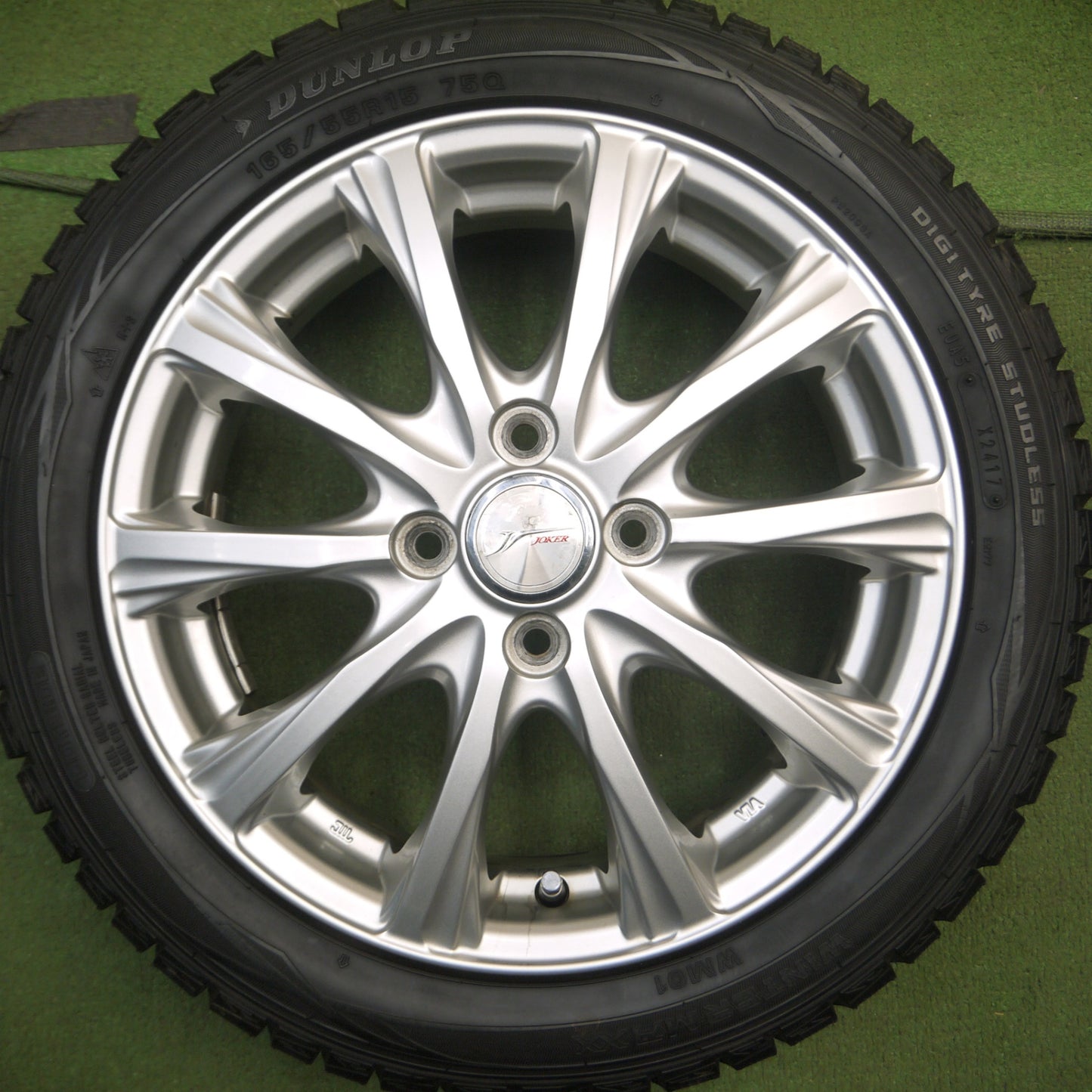 *送料無料* バリ溝！キレイ！9.5分以上★S660 等 165/55R15 195/45R16 スタッドレス ダンロップ ウインターマックス WM01 JOKER ジョーカー 15インチ PCD100/4H★4021601Hス