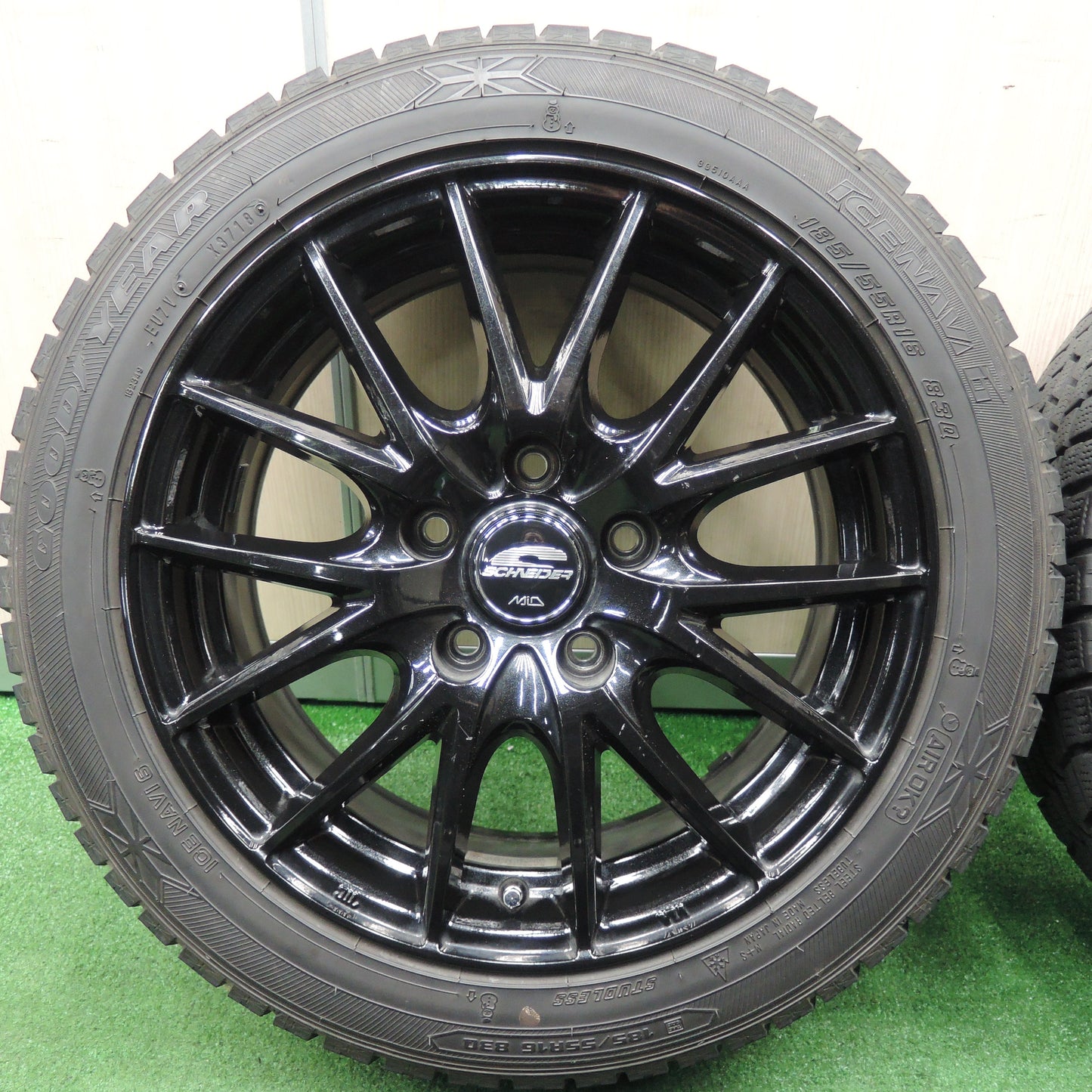 *送料無料*4本価格★スタッドレス 185/55R16 グッドイヤー アイスナビ6 SCHNEIDER MiD シュナイダー 16インチ PCD114.3/5H★3120108TNス