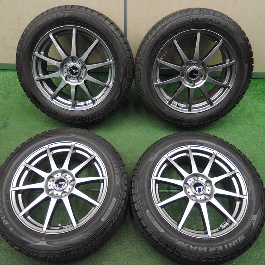 *送料無料*バリ溝！21年！キレイ！9分★スタッドレス 215/55R17 ダンロップ ウインターマックス WM02 Ti WHEELS 17インチ PCD114.3/5H★3120106TNス